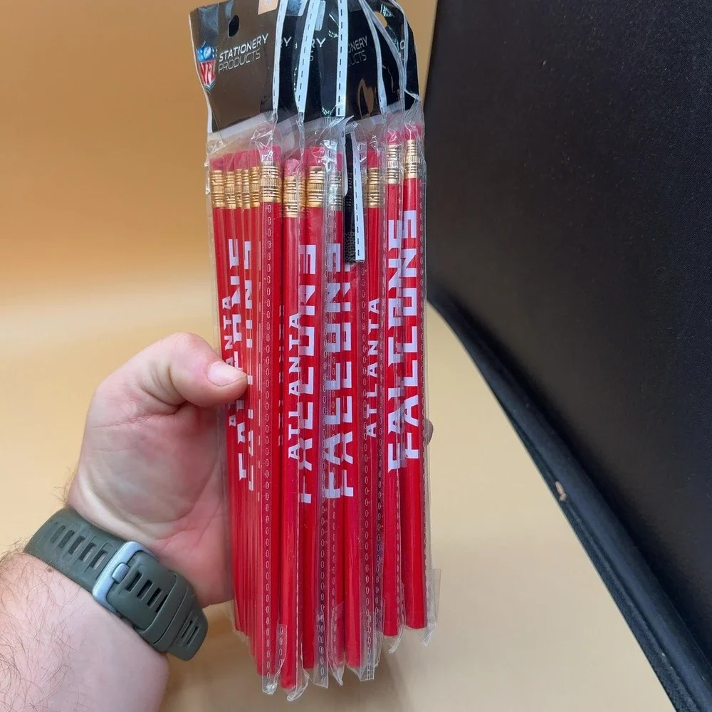 (8) Atlanta Falcons Pencils Red 8-Count 6-Pack Lot NFL Licensed